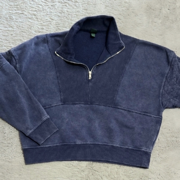 wild fable Tops - wild fable Navy Blue Quarter-Zip Pullover Sweatshirt